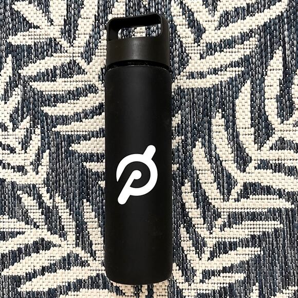 Peloton Glass Water Bottle Non Slip Silicone Rubber Grip Sleeve Black 16oz - Picture 2 of 2